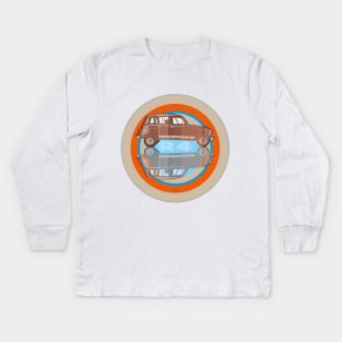 Renault 4 on Target brown Kids Long Sleeve T-Shirt